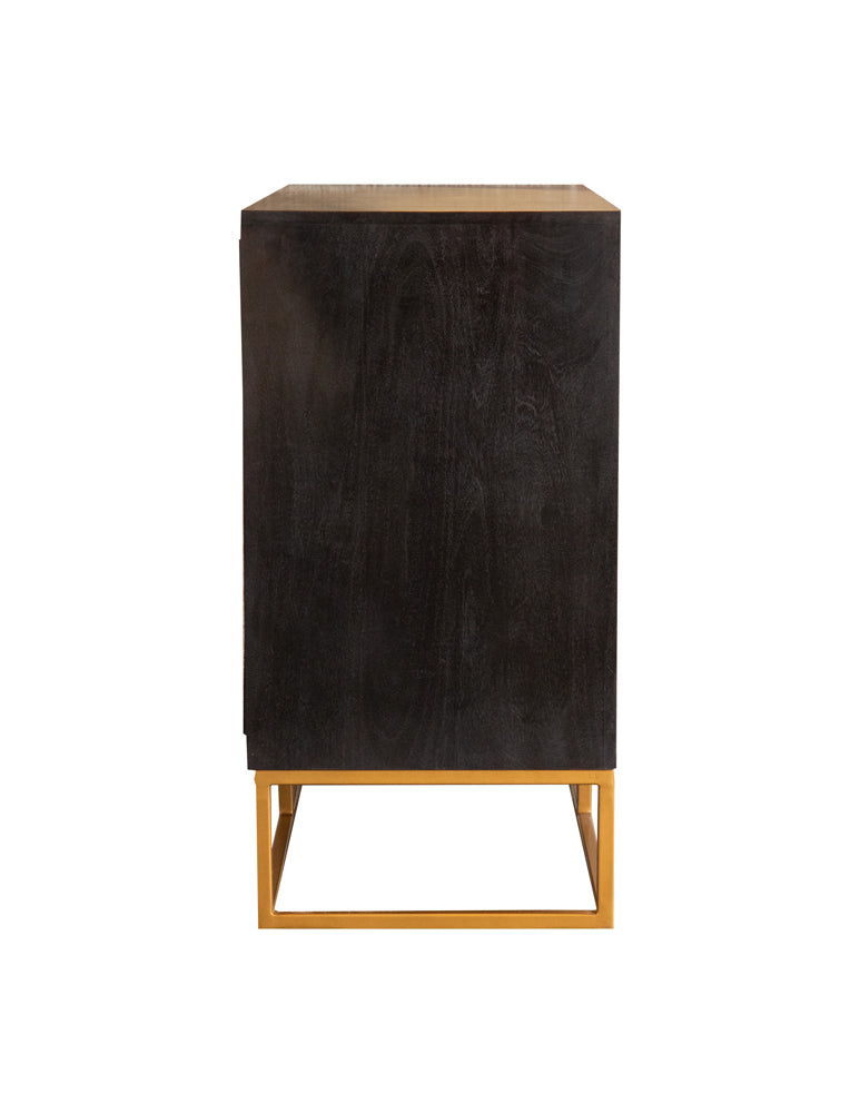 Coaster Zara 2-door Accent Cabinet Black Walnut and Gold Default Title