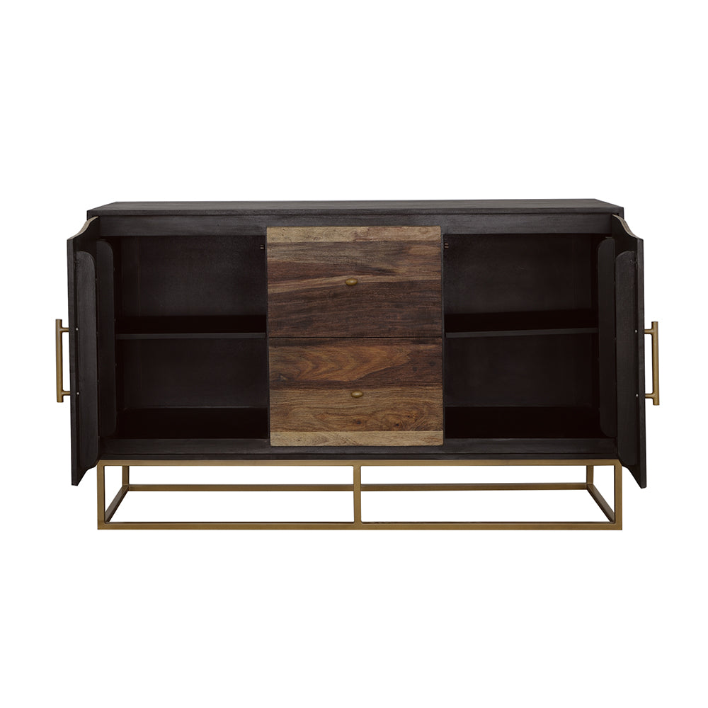 Coaster Zara 2-drawer Accent Cabinet Black Walnut and Gold Default Title