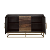 Coaster Zara 2-drawer Accent Cabinet Black Walnut and Gold Default Title