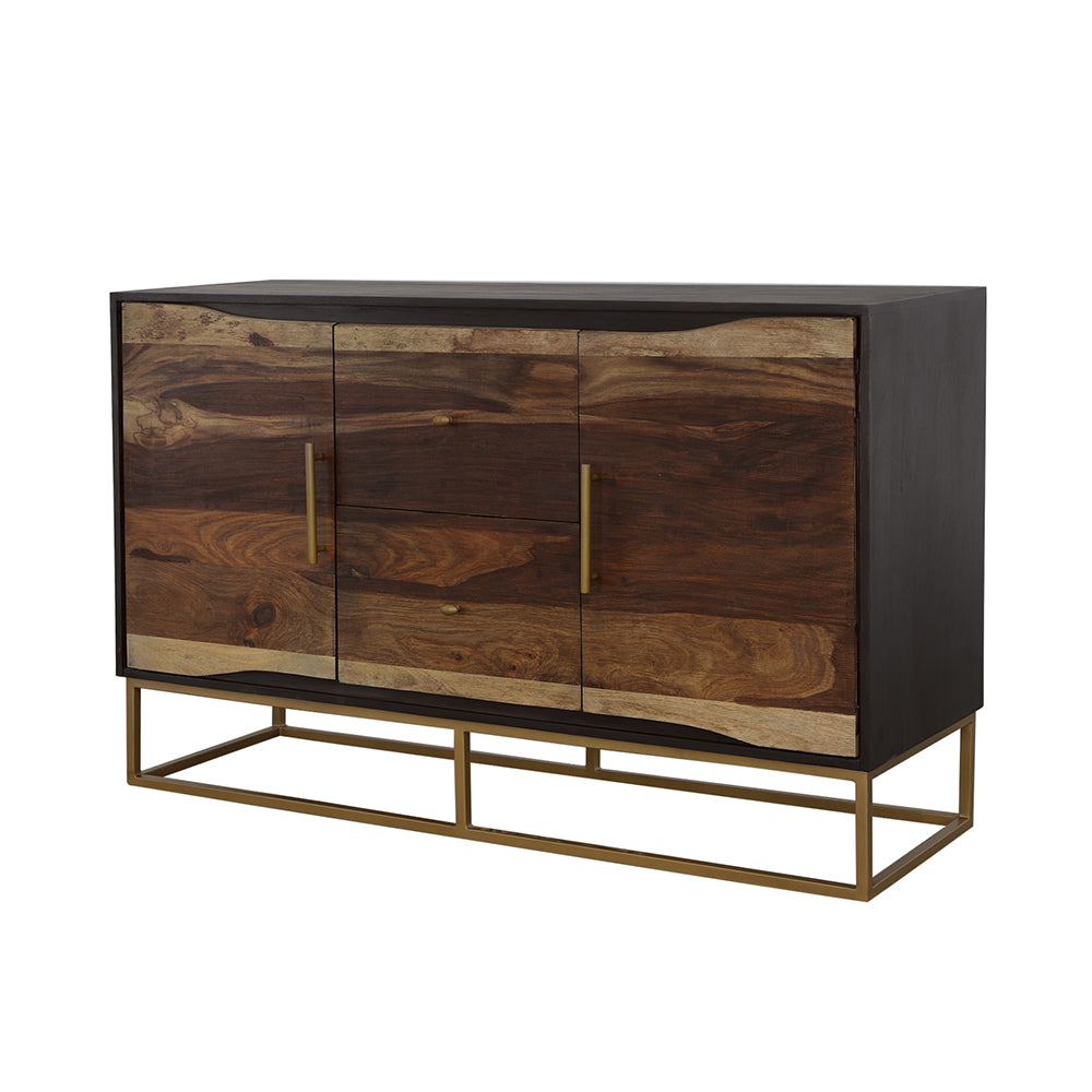 Coaster Zara 2-drawer Accent Cabinet Black Walnut and Gold Default Title