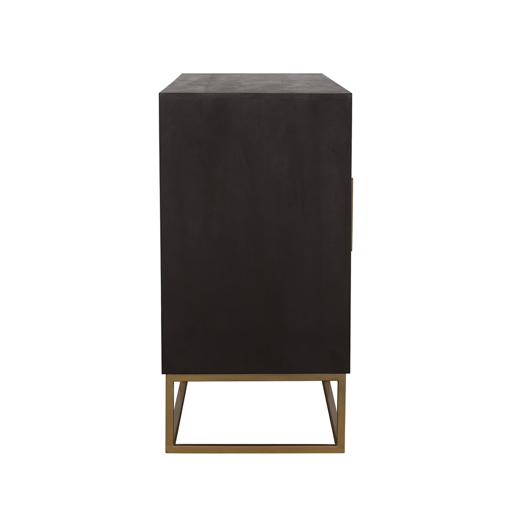 Coaster Zara 2-drawer Accent Cabinet Black Walnut and Gold Default Title