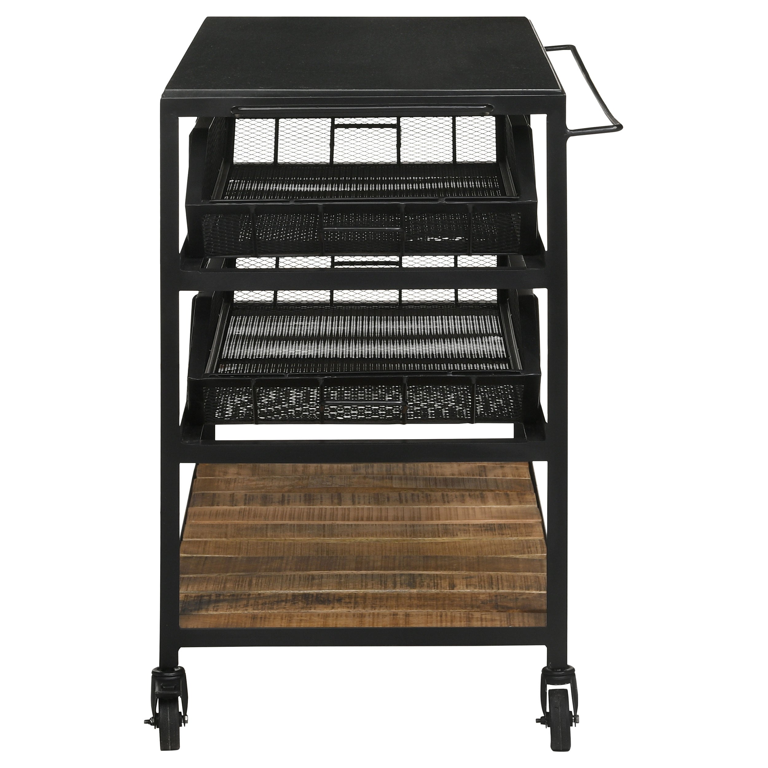 Coaster Evander Accent Storage Cart with Casters Natural and Black Default Title