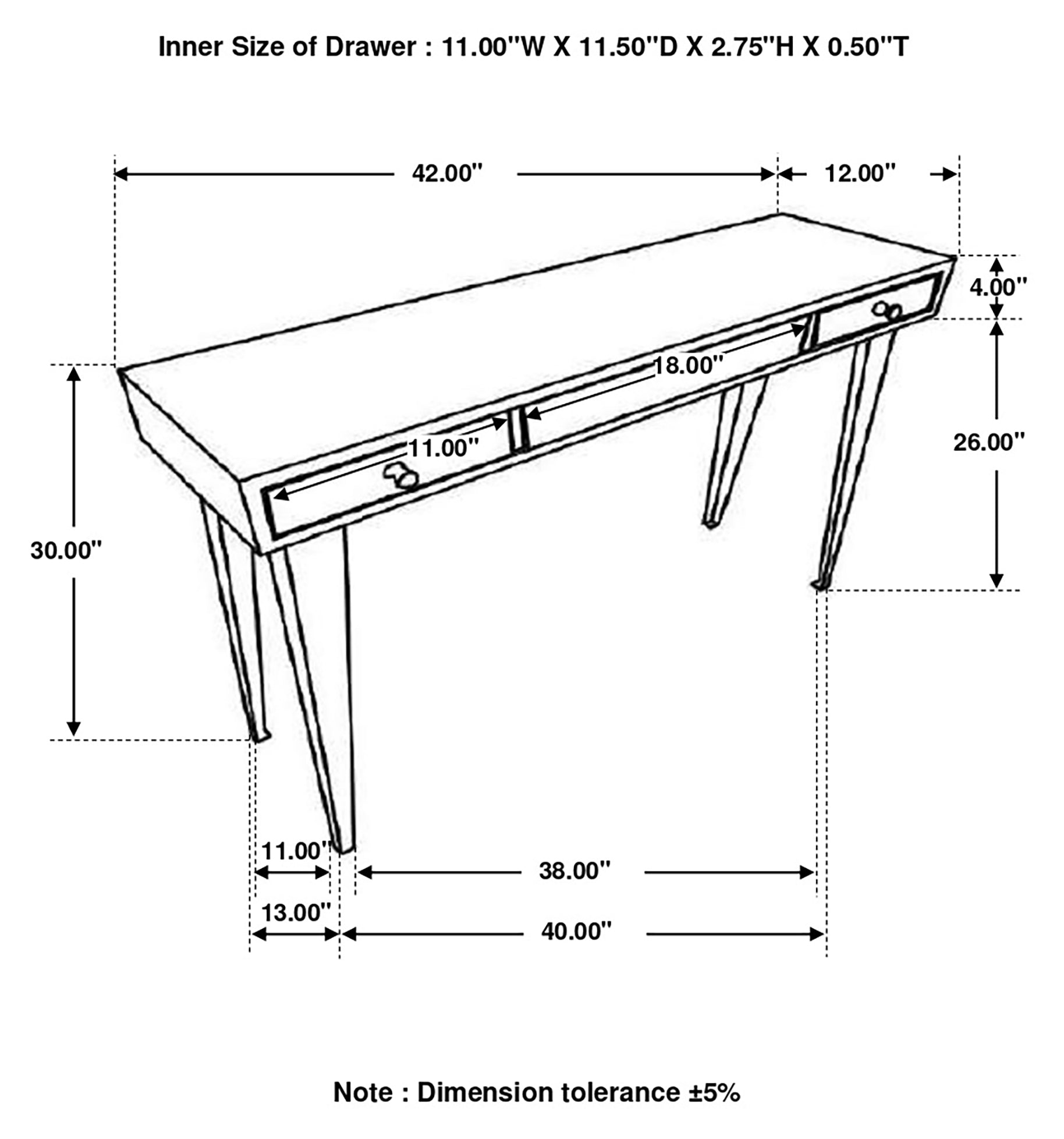 Coaster Radcliffe 2-drawer Console Table Dark Brown Default Title