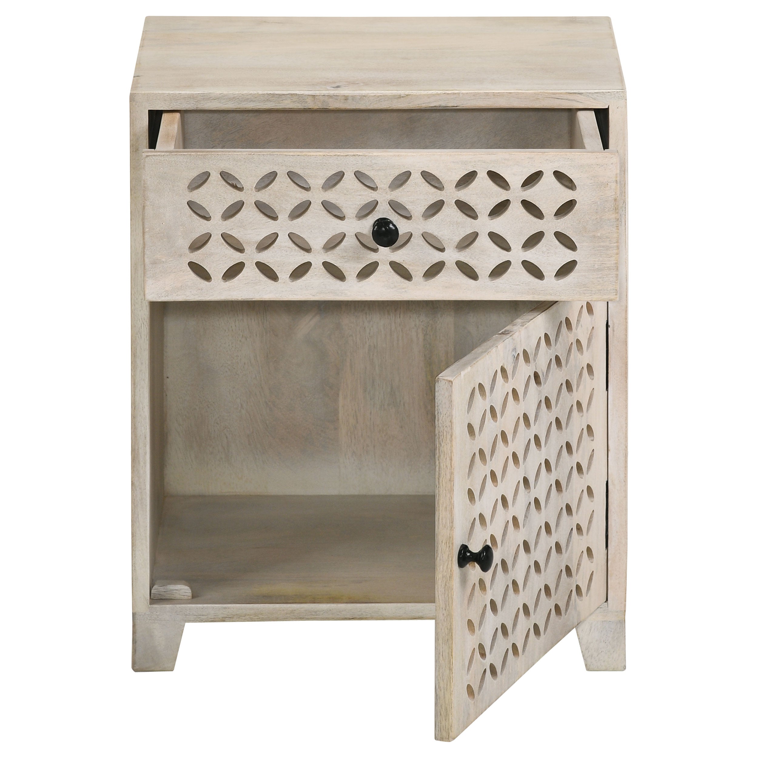 Coaster August 1-door Accent Cabinet White Washed Default Title