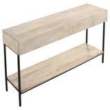 Coaster Rubeus 2-drawer Console Table with Open Shelf White Washed Default Title