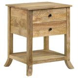 Coaster Russo 2-drawer Accent Table with Open Shelf Natural Mango Default Title