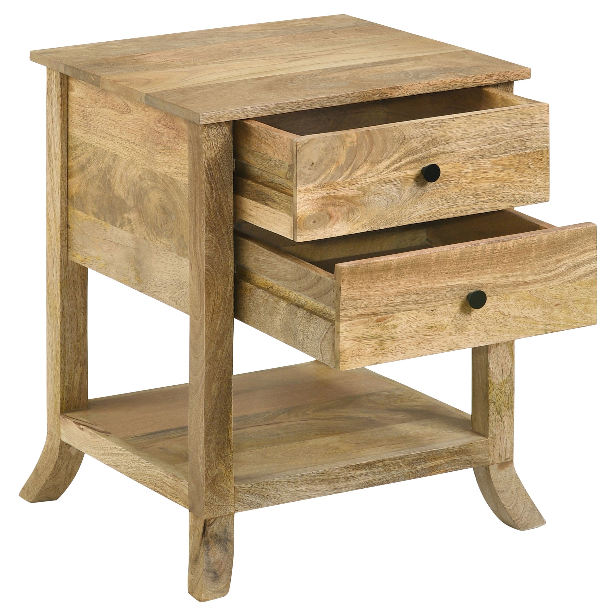 Coaster Russo 2-drawer Accent Table with Open Shelf Natural Mango Default Title