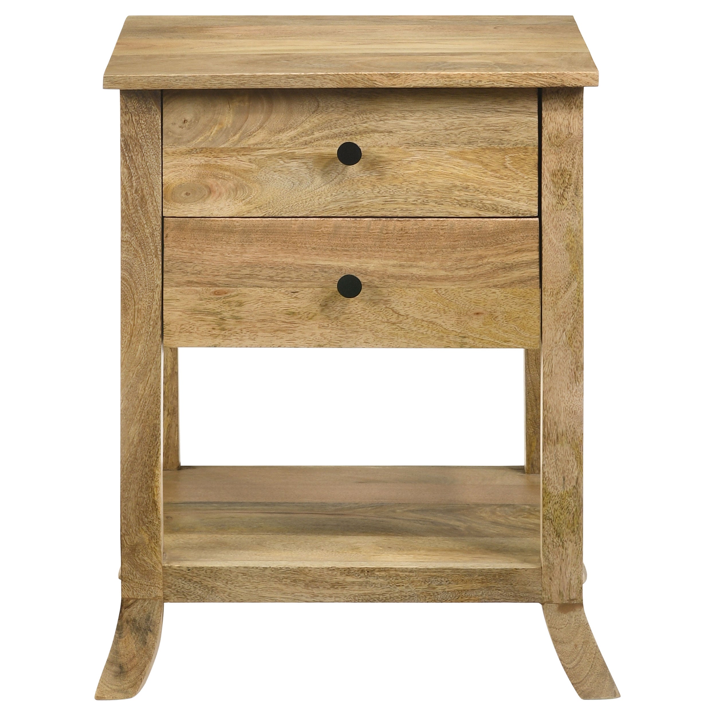 Coaster Russo 2-drawer Accent Table with Open Shelf Natural Mango Default Title