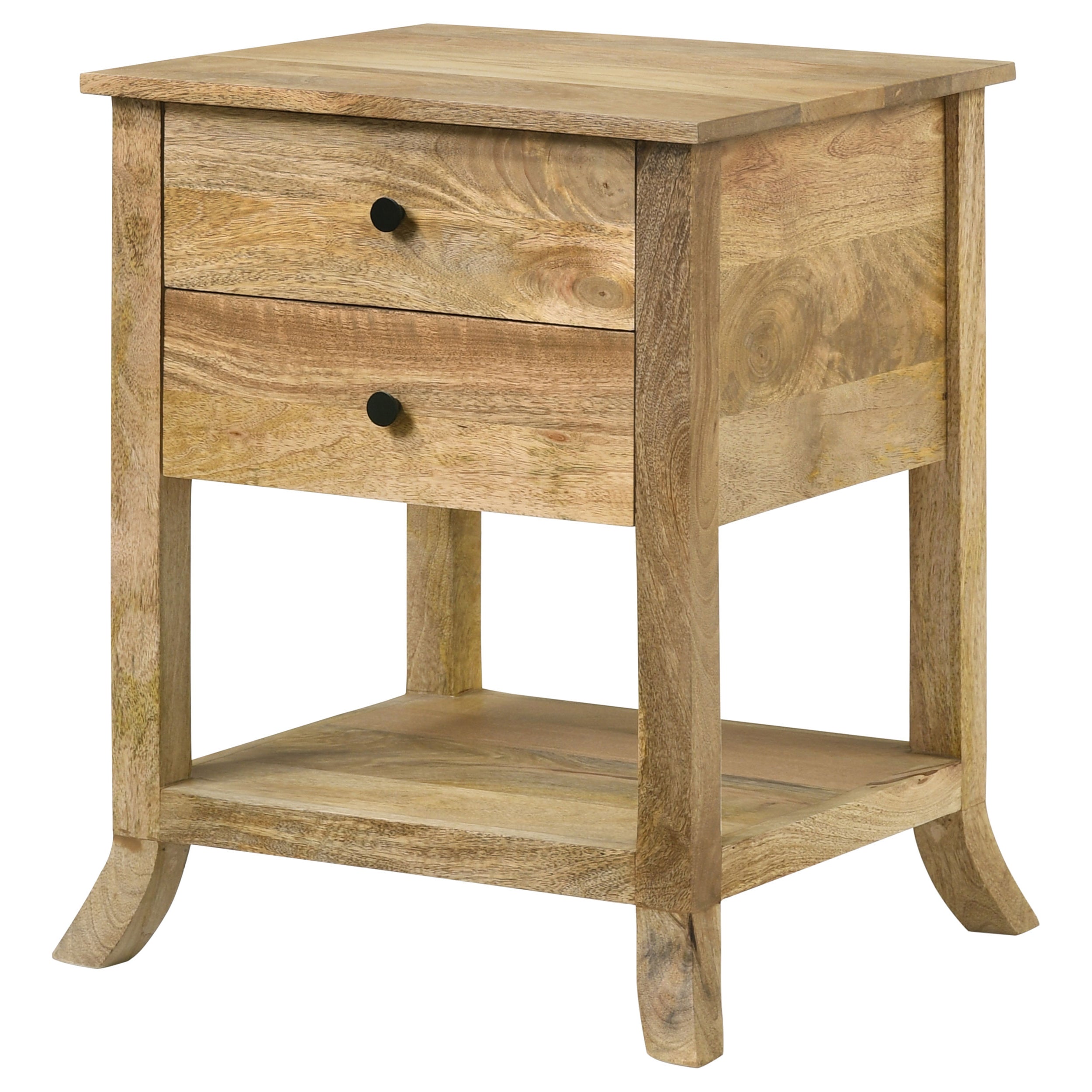 Coaster Russo 2-drawer Accent Table with Open Shelf Natural Mango Default Title