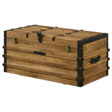 Coaster Simmons Rectangular Storage Trunk Natural and Black Default Title