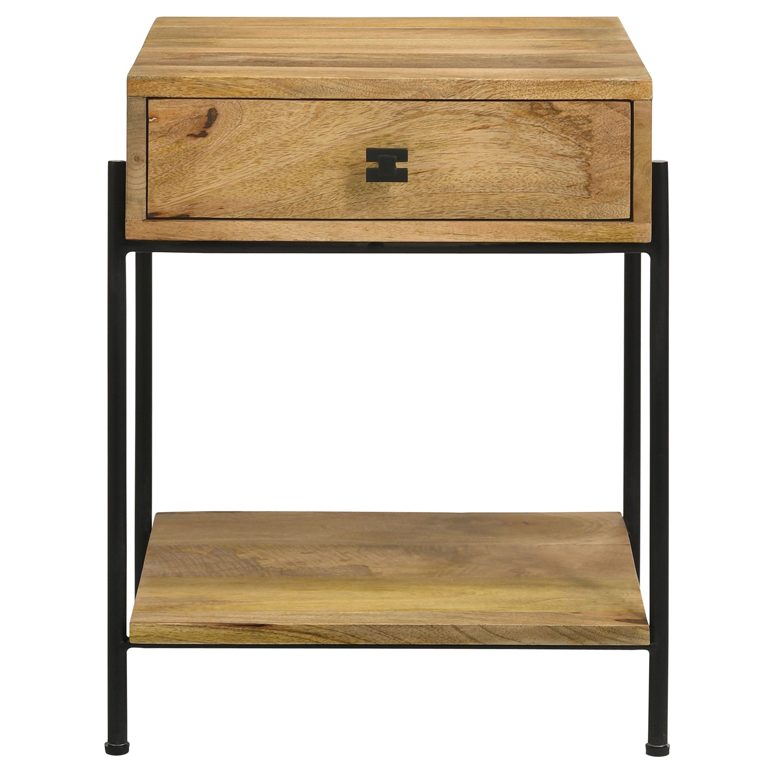 Coaster Declan 1-drawer Accent Table with Open Shelf Natural Mango and Black Default Title