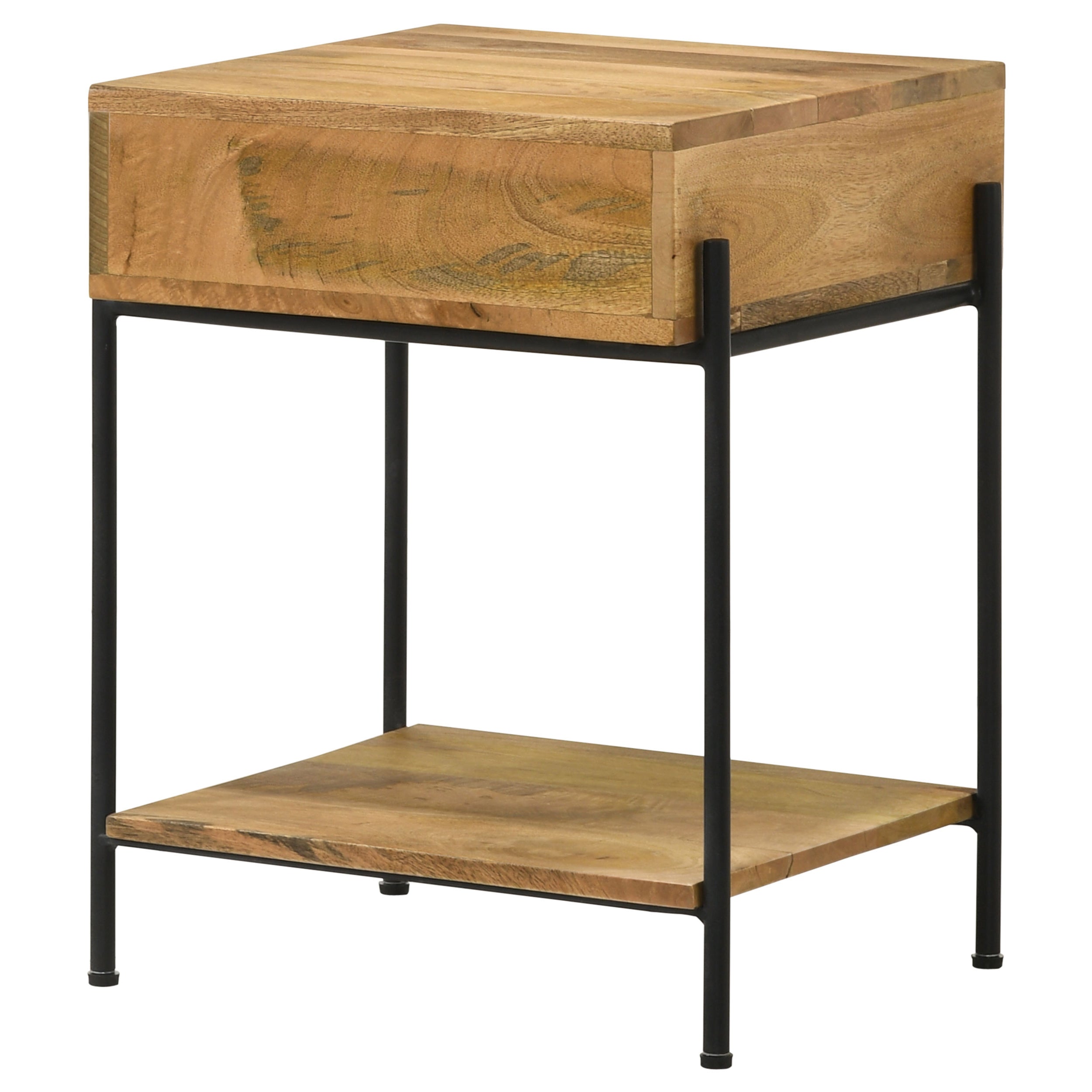 Coaster Declan 1-drawer Accent Table with Open Shelf Natural Mango and Black Default Title