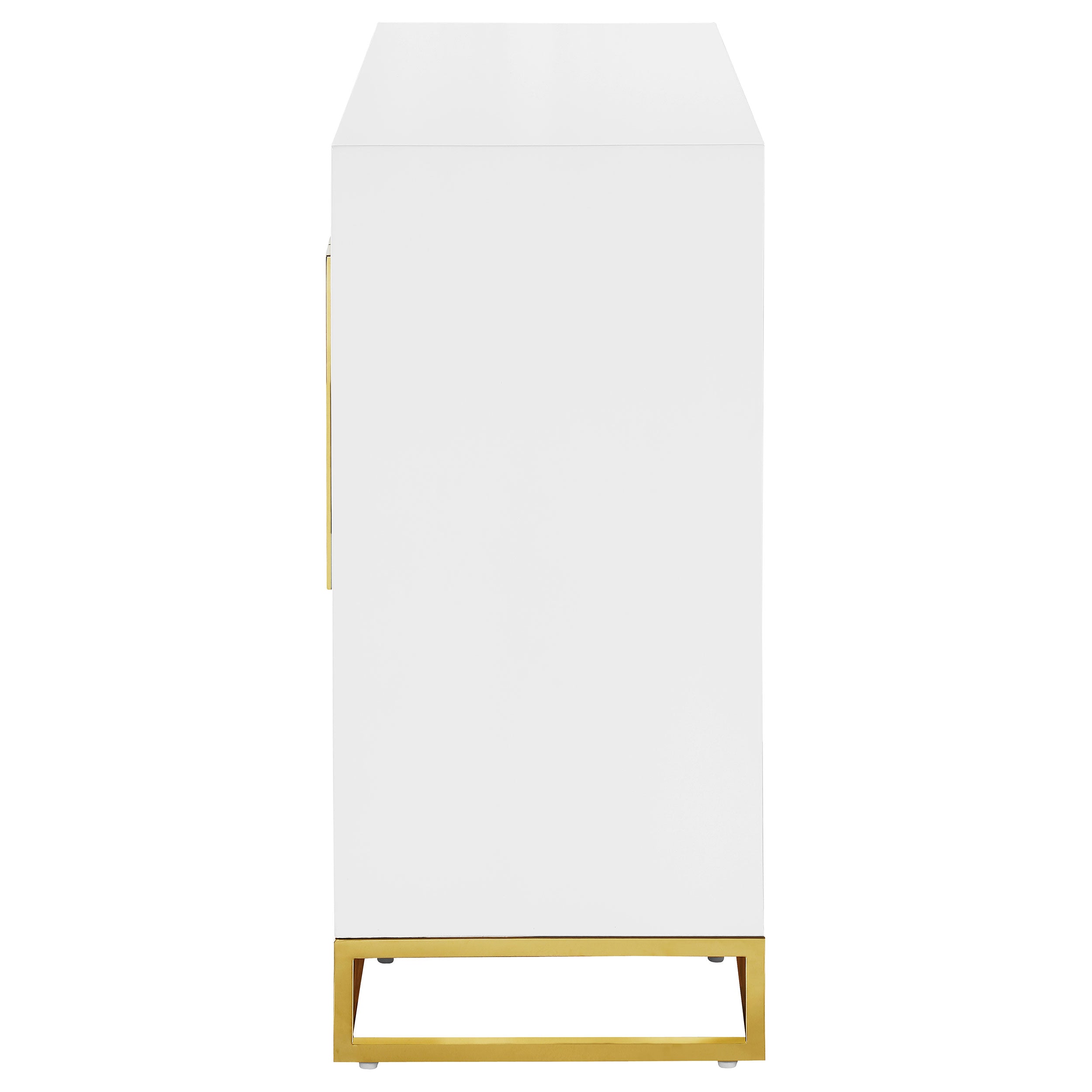 Coaster Elsa 2-door Accent Cabinet with Adjustable Shelves White and Gold Default Title