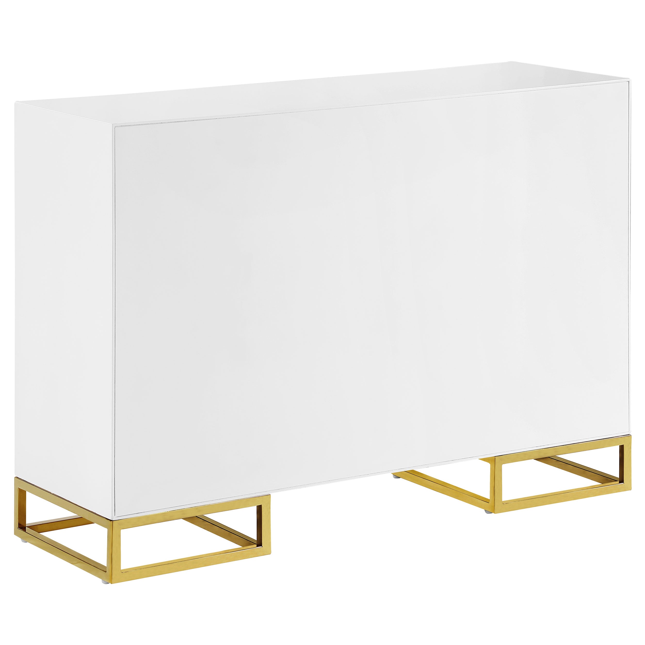 Coaster Elsa 2-door Accent Cabinet with Adjustable Shelves White and Gold Default Title