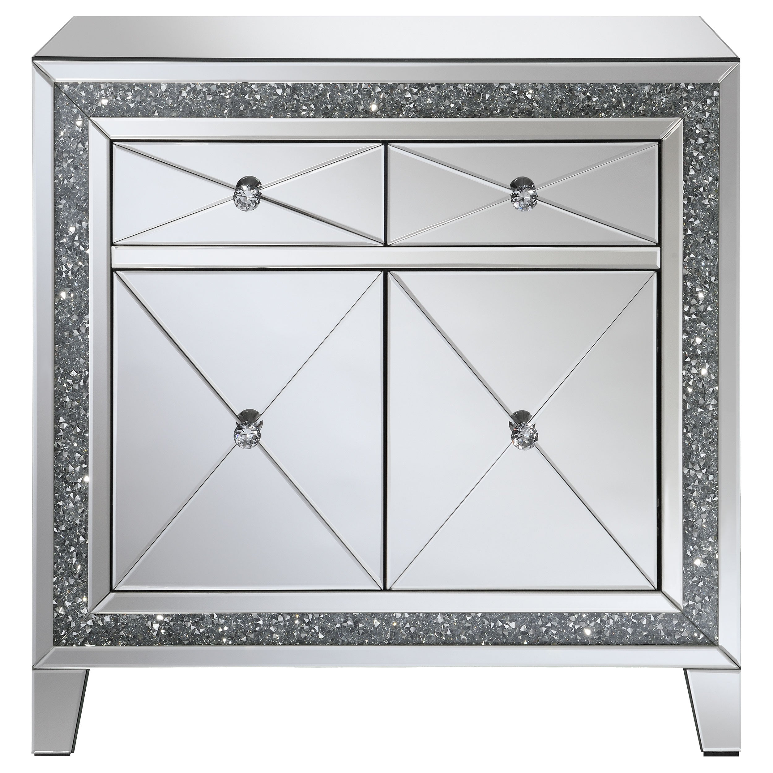 Coaster Arwen 2-drawer Accent Cabinet Clear Mirror with LED Lighting Default Title