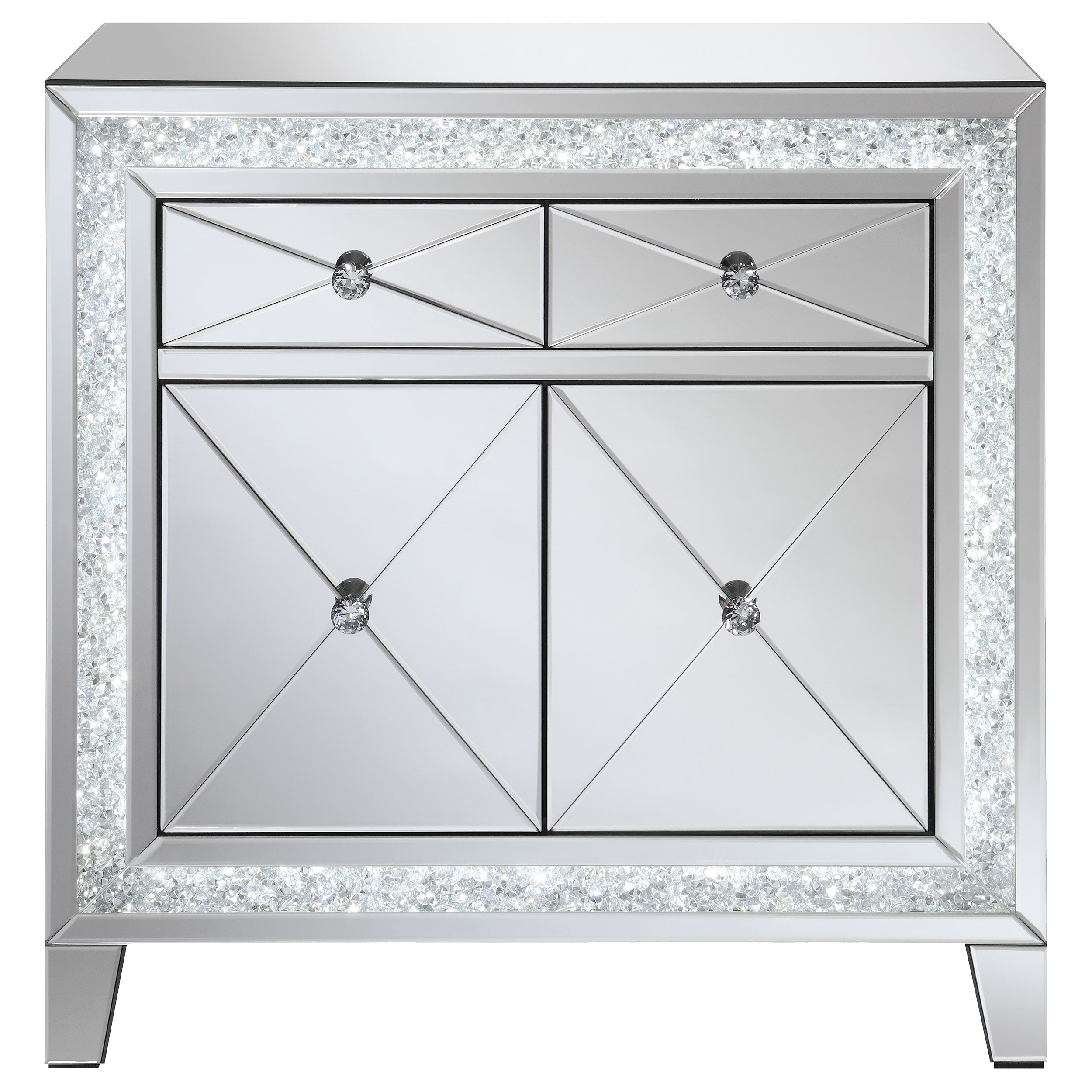 Coaster Arwen 2-drawer Accent Cabinet Clear Mirror with LED Lighting Default Title