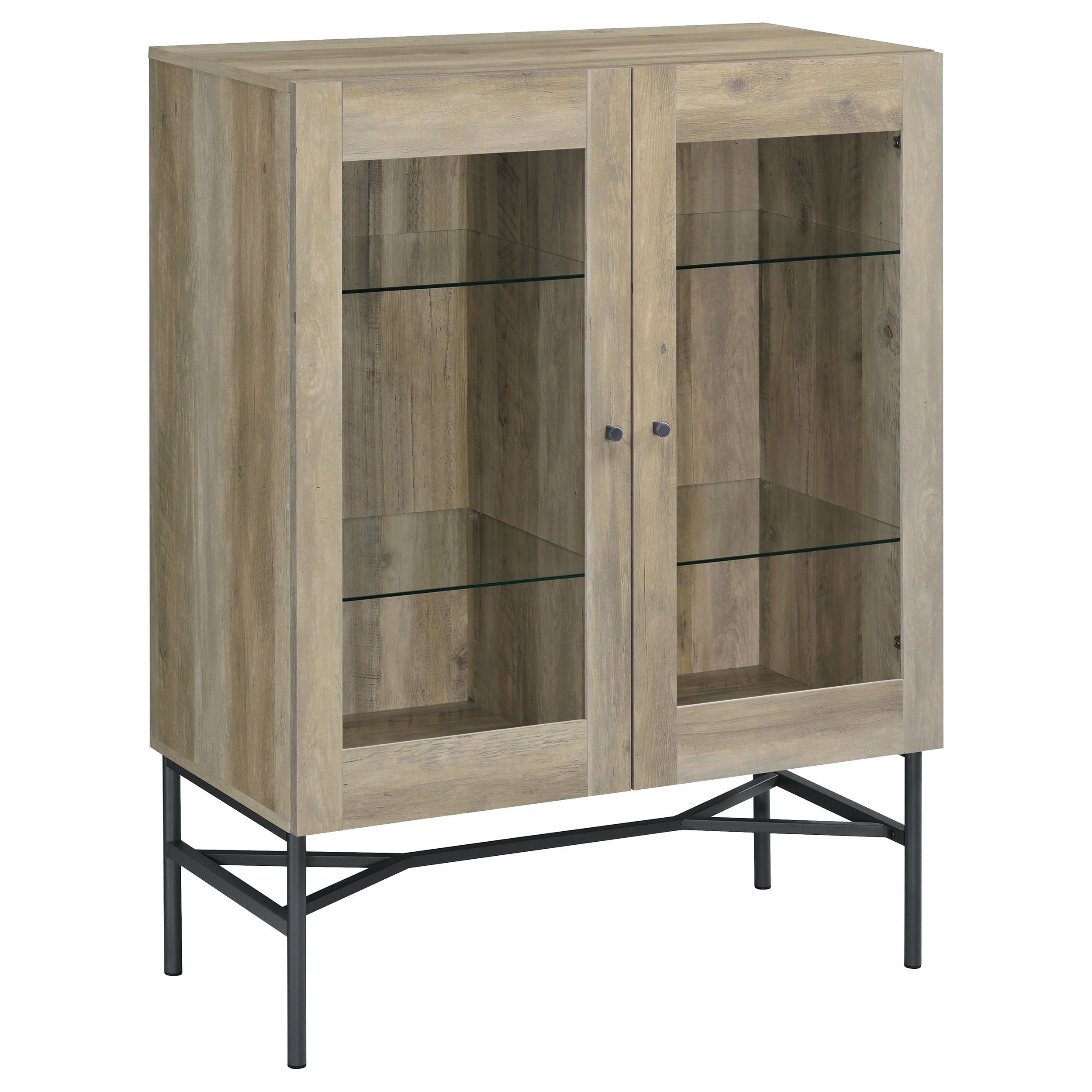 Coaster Bonilla 2-door Accent Cabinet with Glass Shelves Default Title