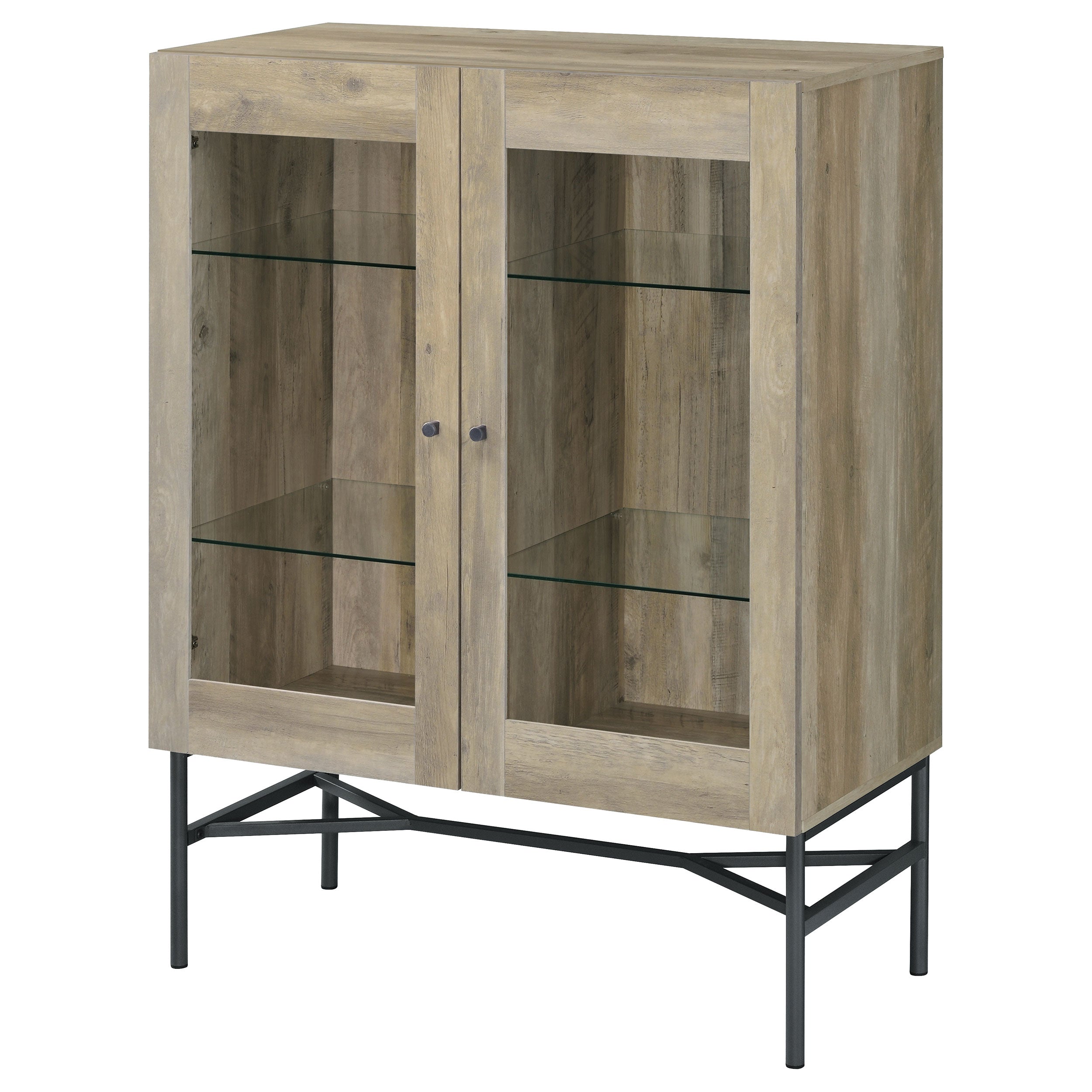 Coaster Bonilla 2-door Accent Cabinet with Glass Shelves Default Title