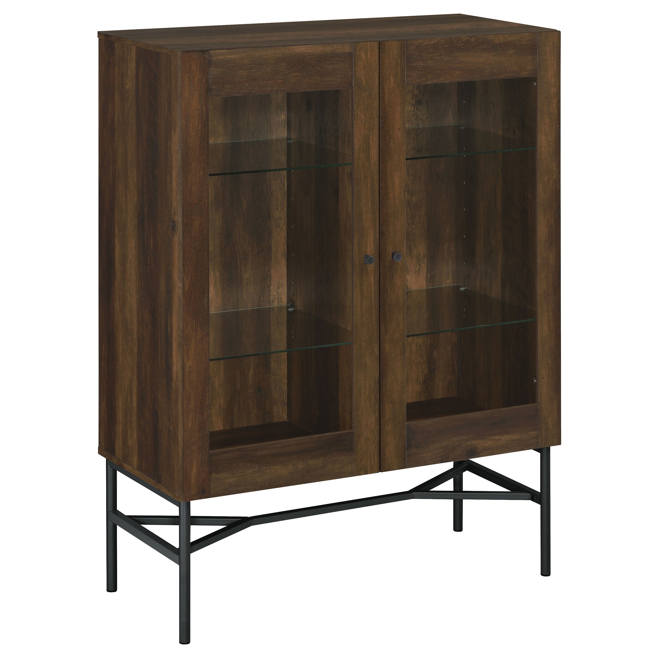 Coaster Bonilla 2-door Accent Cabinet with Glass Shelves Default Title