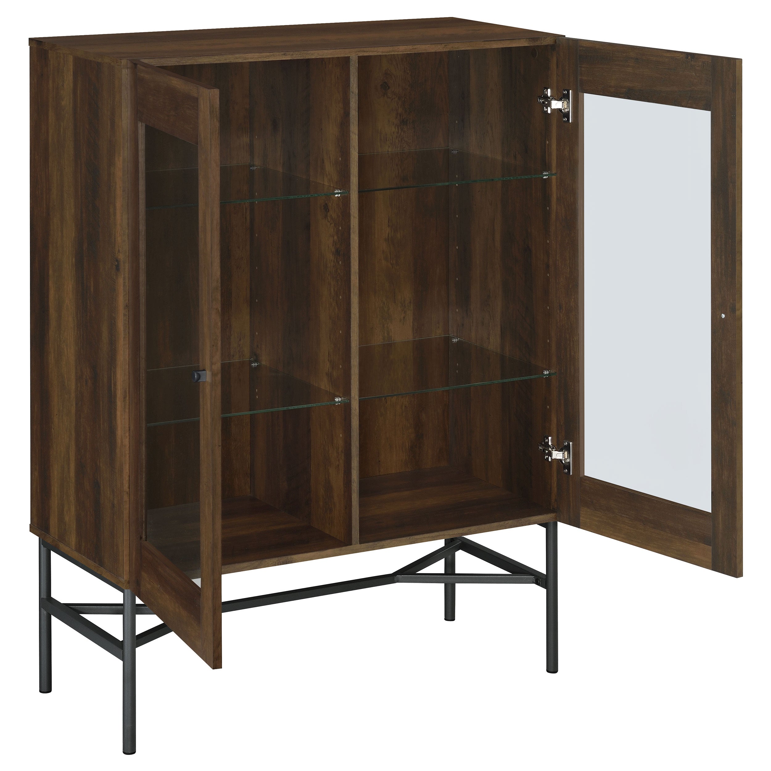 Coaster Bonilla 2-door Accent Cabinet with Glass Shelves Default Title