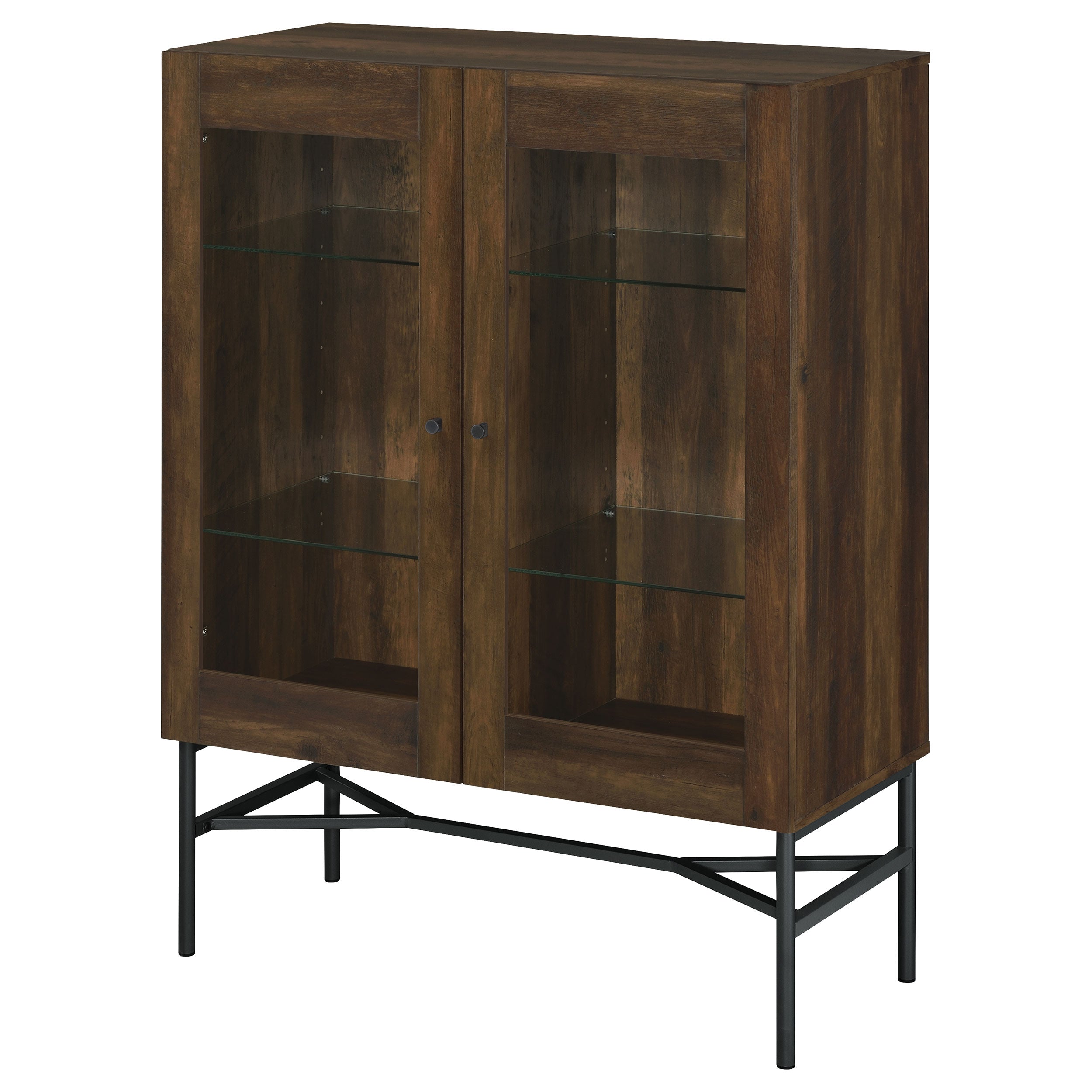 Coaster Bonilla 2-door Accent Cabinet with Glass Shelves Default Title