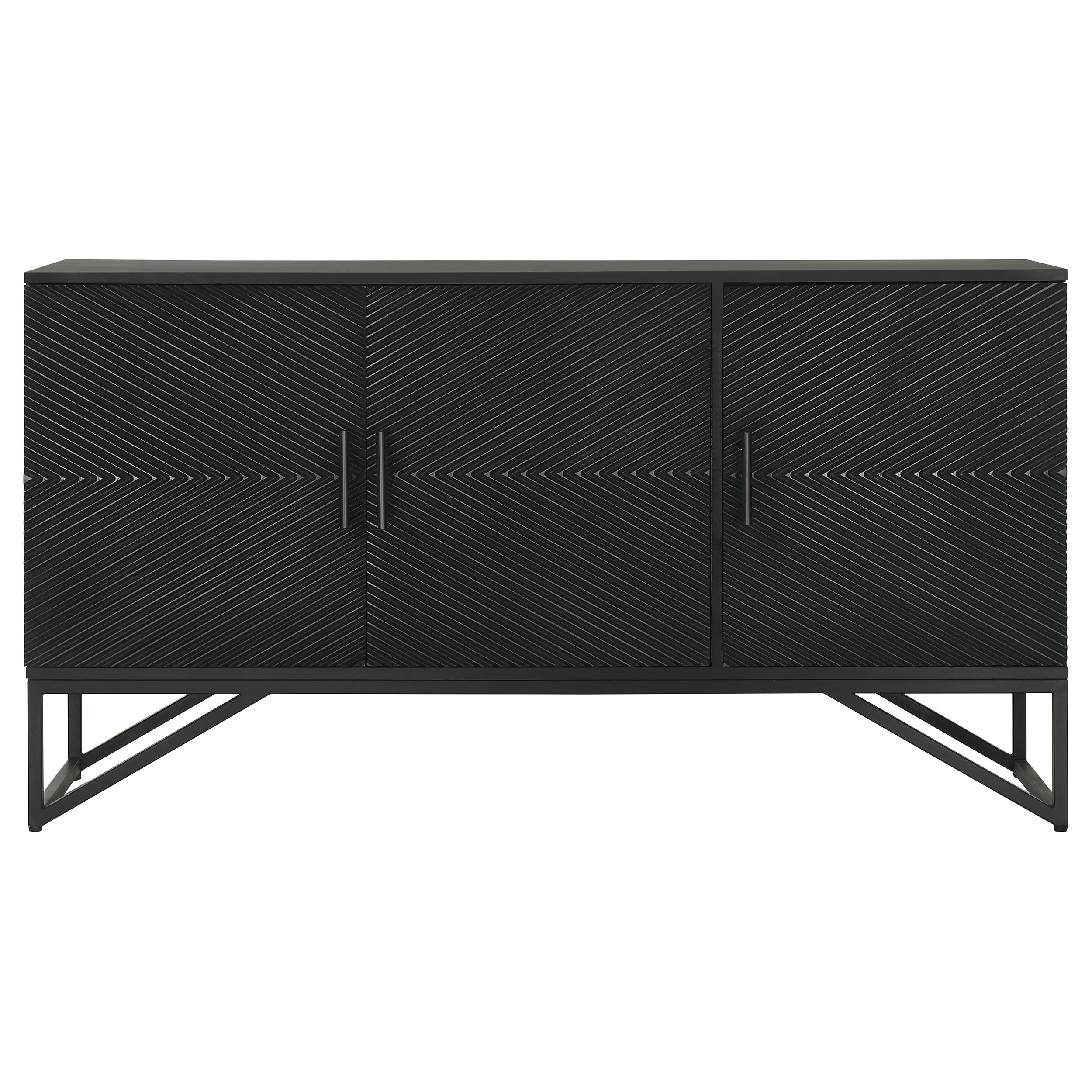 Coaster Riddell 3-door Accent Cabinet Black Default Title