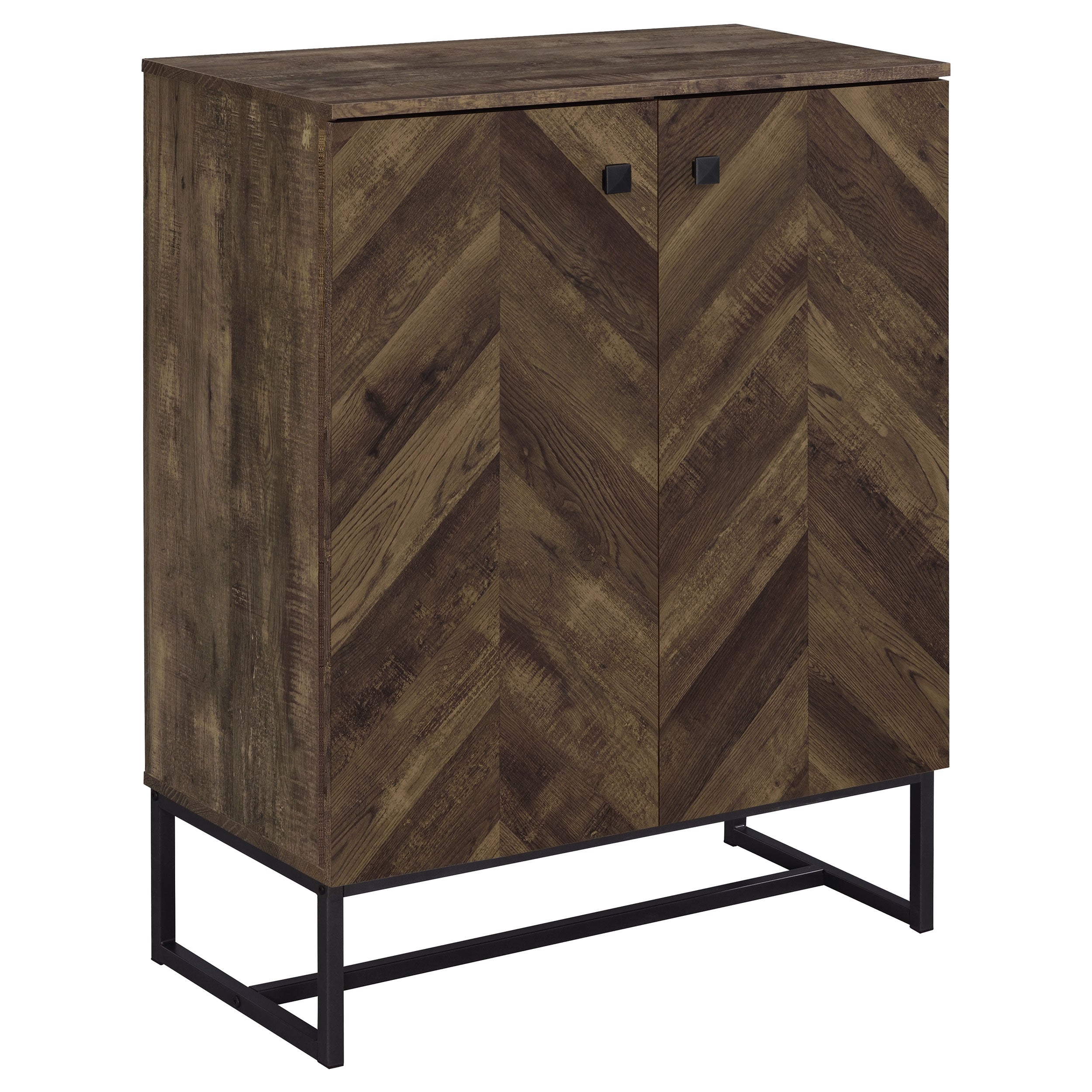 Coaster Carolyn 2-door Accent Cabinet Rustic Oak and Gunmetal Default Title