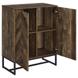 Coaster Carolyn 2-door Accent Cabinet Rustic Oak and Gunmetal Default Title