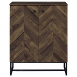 Coaster Carolyn 2-door Accent Cabinet Rustic Oak and Gunmetal Default Title