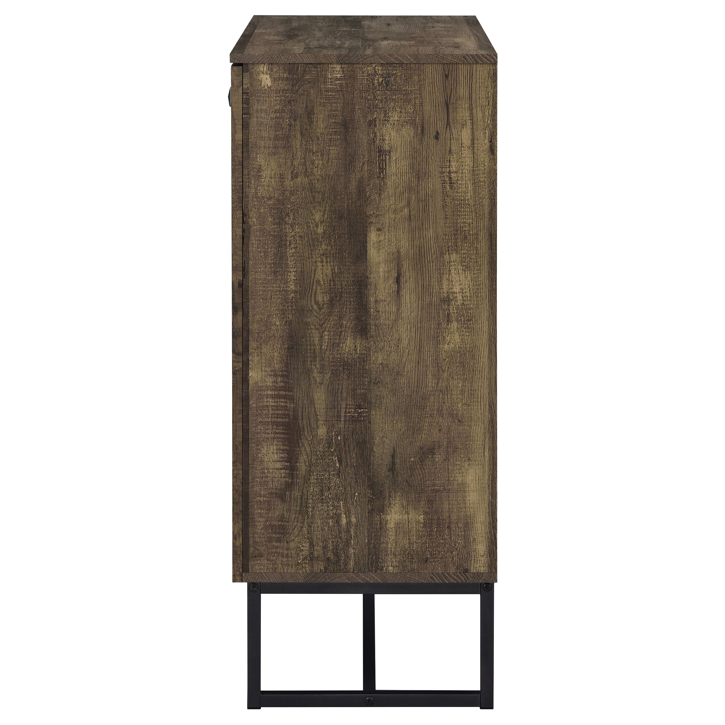 Coaster Carolyn 2-door Accent Cabinet Rustic Oak and Gunmetal Default Title