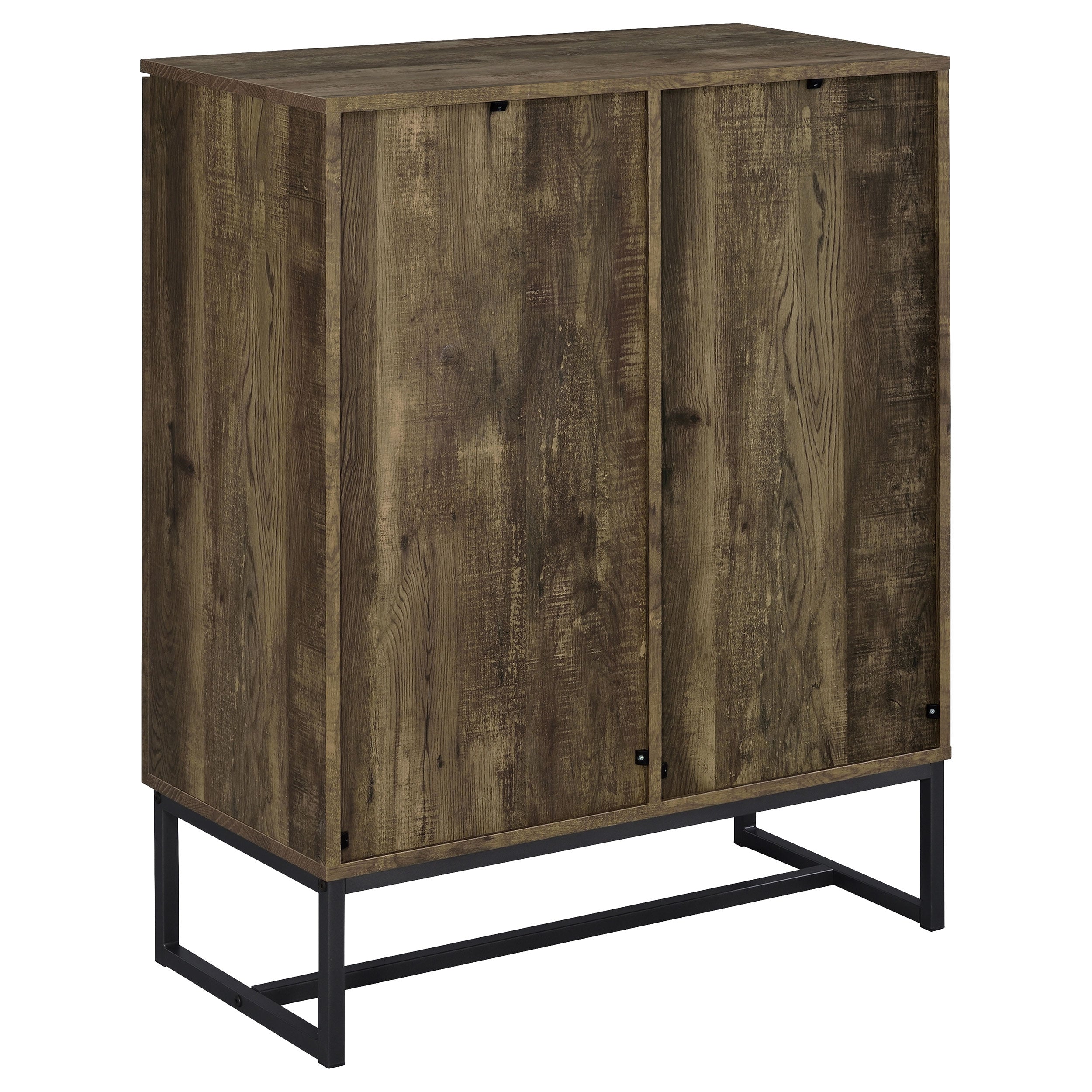 Coaster Carolyn 2-door Accent Cabinet Rustic Oak and Gunmetal Default Title