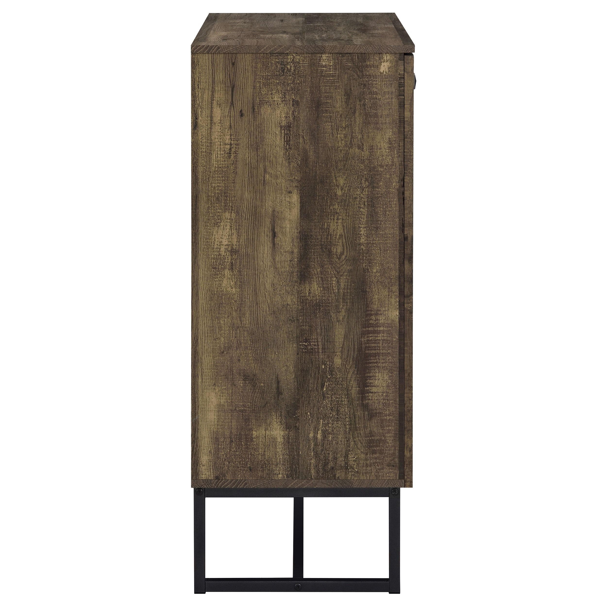 Coaster Carolyn 2-door Accent Cabinet Rustic Oak and Gunmetal Default Title