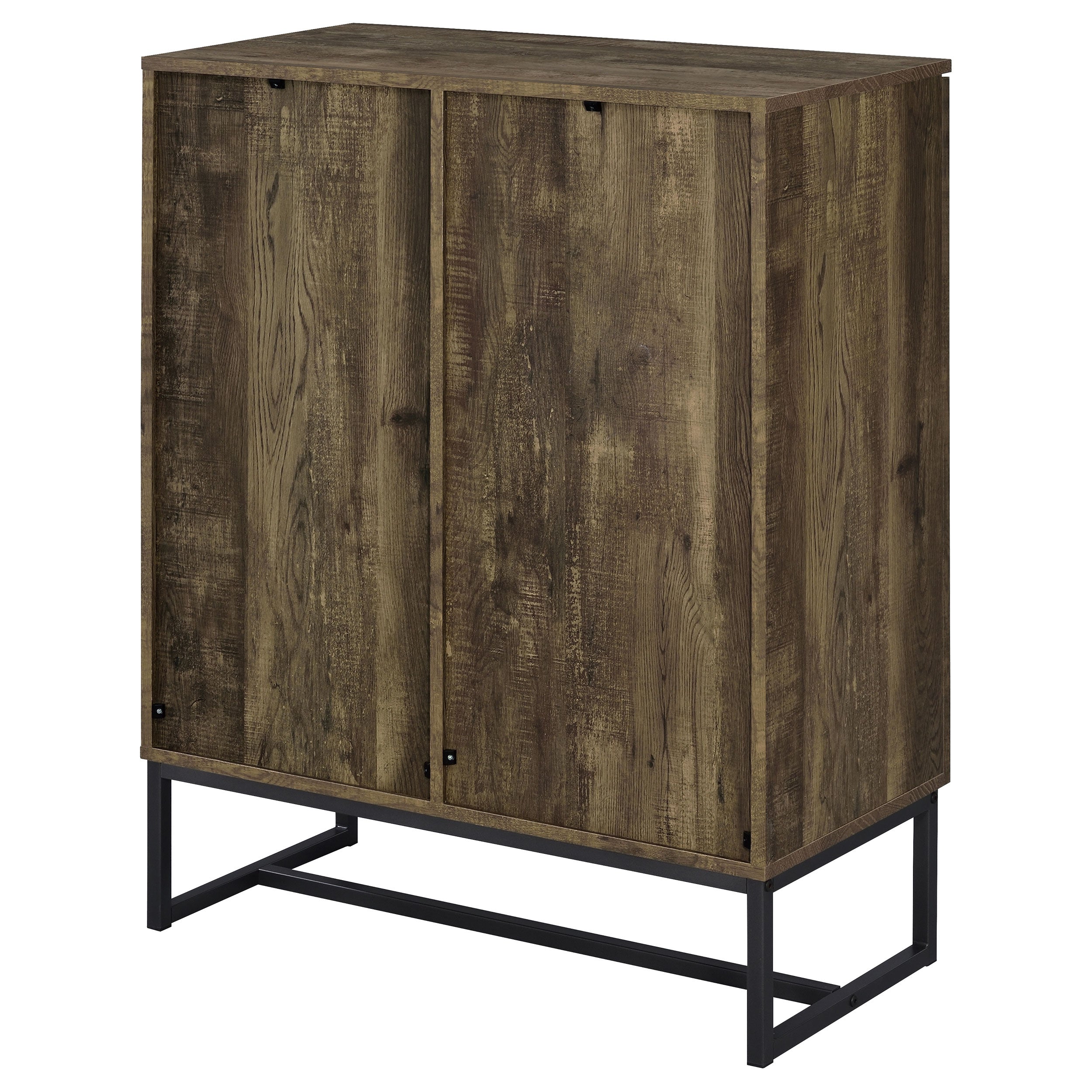 Coaster Carolyn 2-door Accent Cabinet Rustic Oak and Gunmetal Default Title