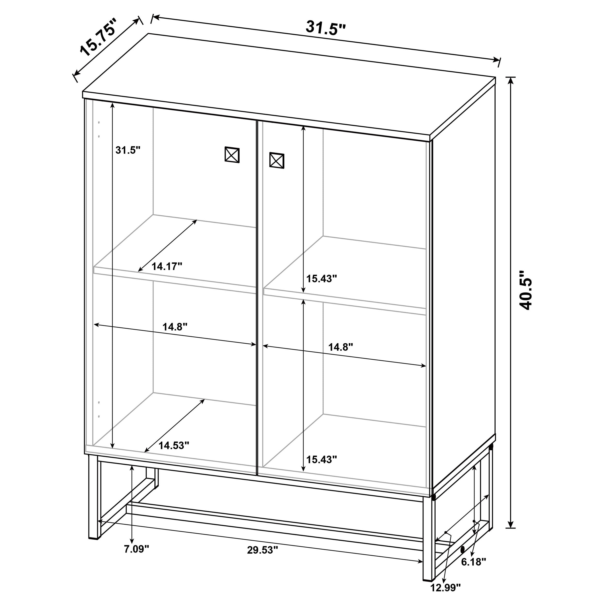 Coaster Carolyn 2-door Accent Cabinet Rustic Oak and Gunmetal Default Title