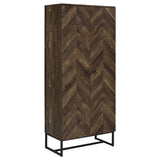 Coaster Carolyn 2-door Accent Cabinet Rustic Oak and Gunmetal Default Title