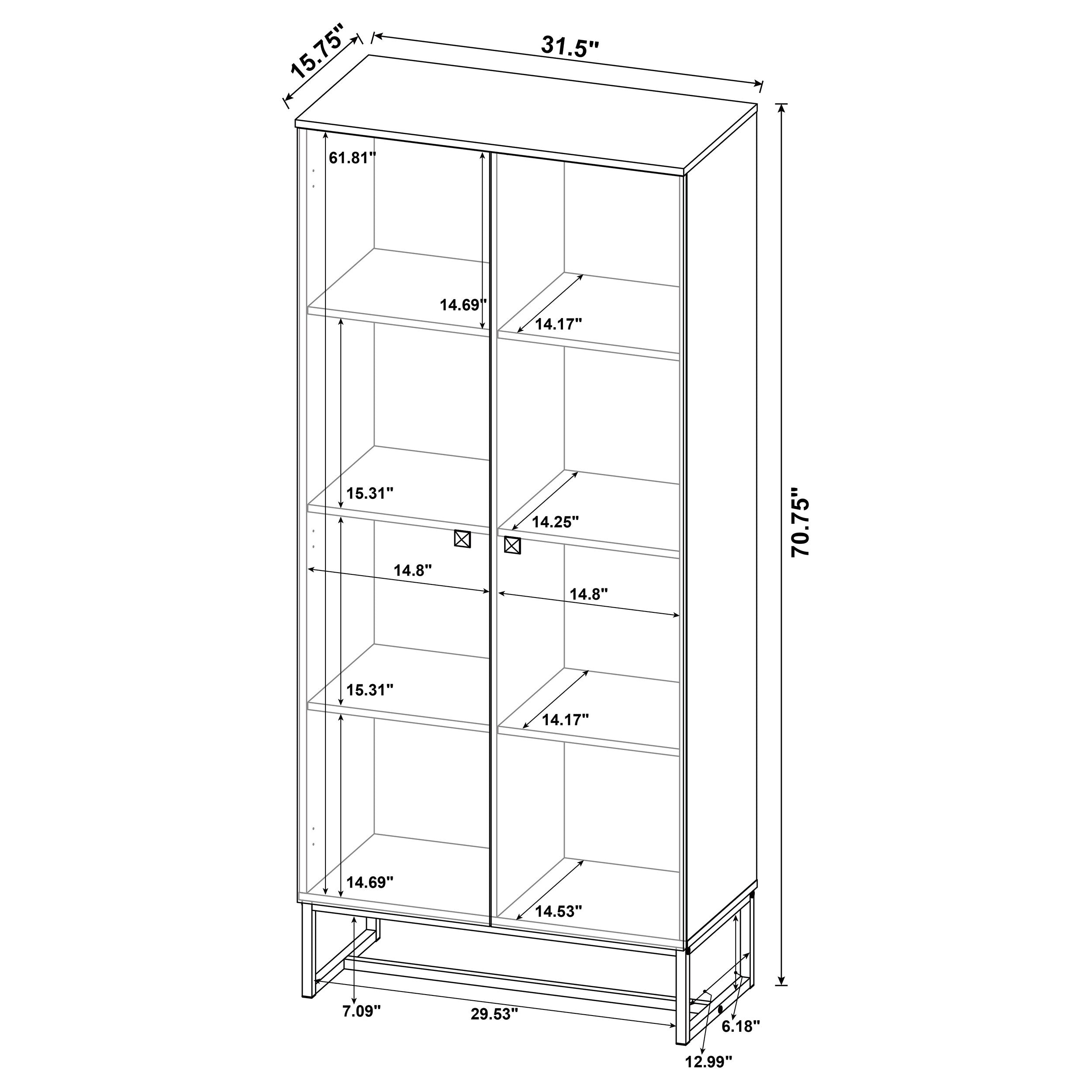 Coaster Carolyn 2-door Accent Cabinet Rustic Oak and Gunmetal Default Title