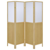 Mattison 4-Panel Room Divider Folding Shoji Screen Natural