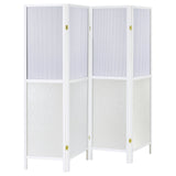 Mattison 4-Panel Room Divider Folding Shoji Screen White