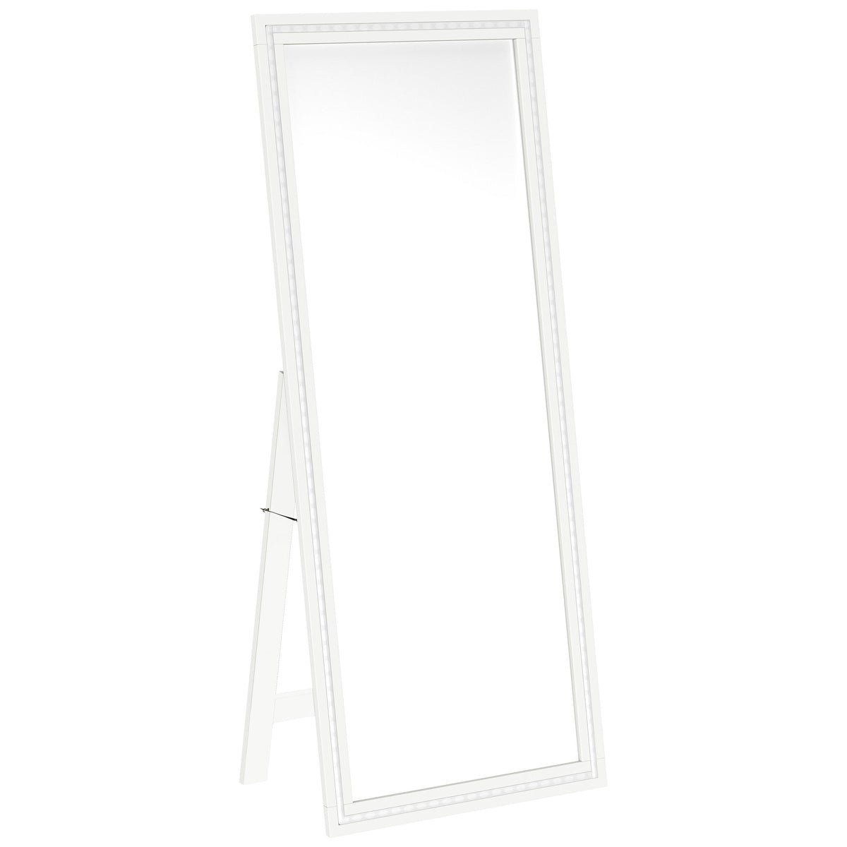 Windrose 28 x 67 Inch Tempered LED Standing Mirror White