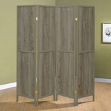 Coaster Deepika 4-panel Folding Screen Grey Driftwood Default Title