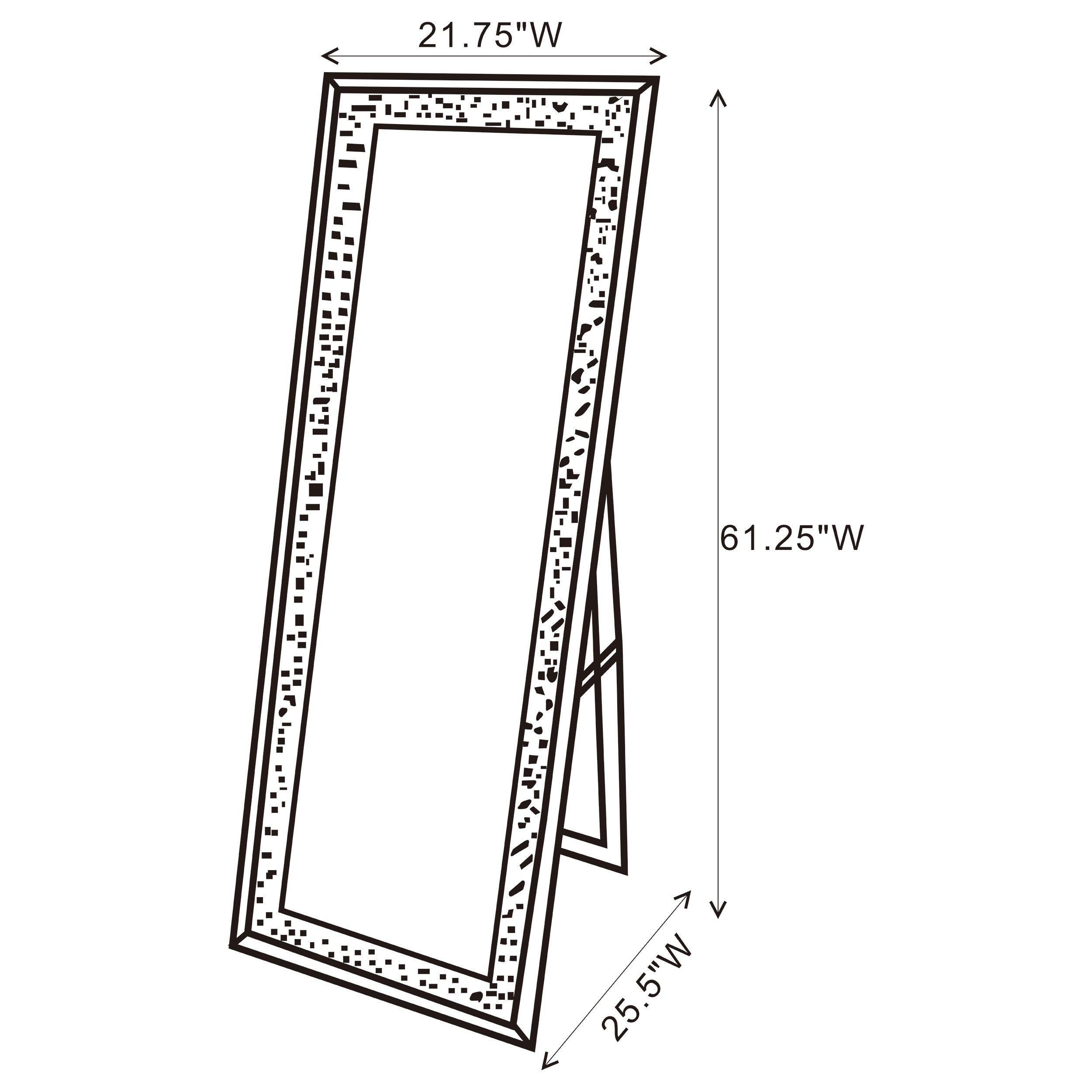 Coaster Carisi Rectangular Standing Mirror with LED Lighting Silver