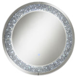 Coaster Lixue Round Wall Mirror with LED Lighting Silver Default Title