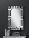 Coaster Jackie Interlocking Wall Mirror with Iridescent Panels and Beads Silver Default Title