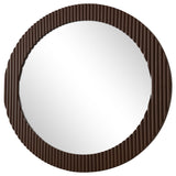 Dexter 40 x 40 Inch Round Reeding Frame Wall Mirror Brown