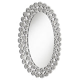 Coaster Colleen Oval Wall Mirror with Faux Crystal Blossoms Default Title