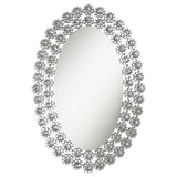 Coaster Colleen Oval Wall Mirror with Faux Crystal Blossoms Default Title