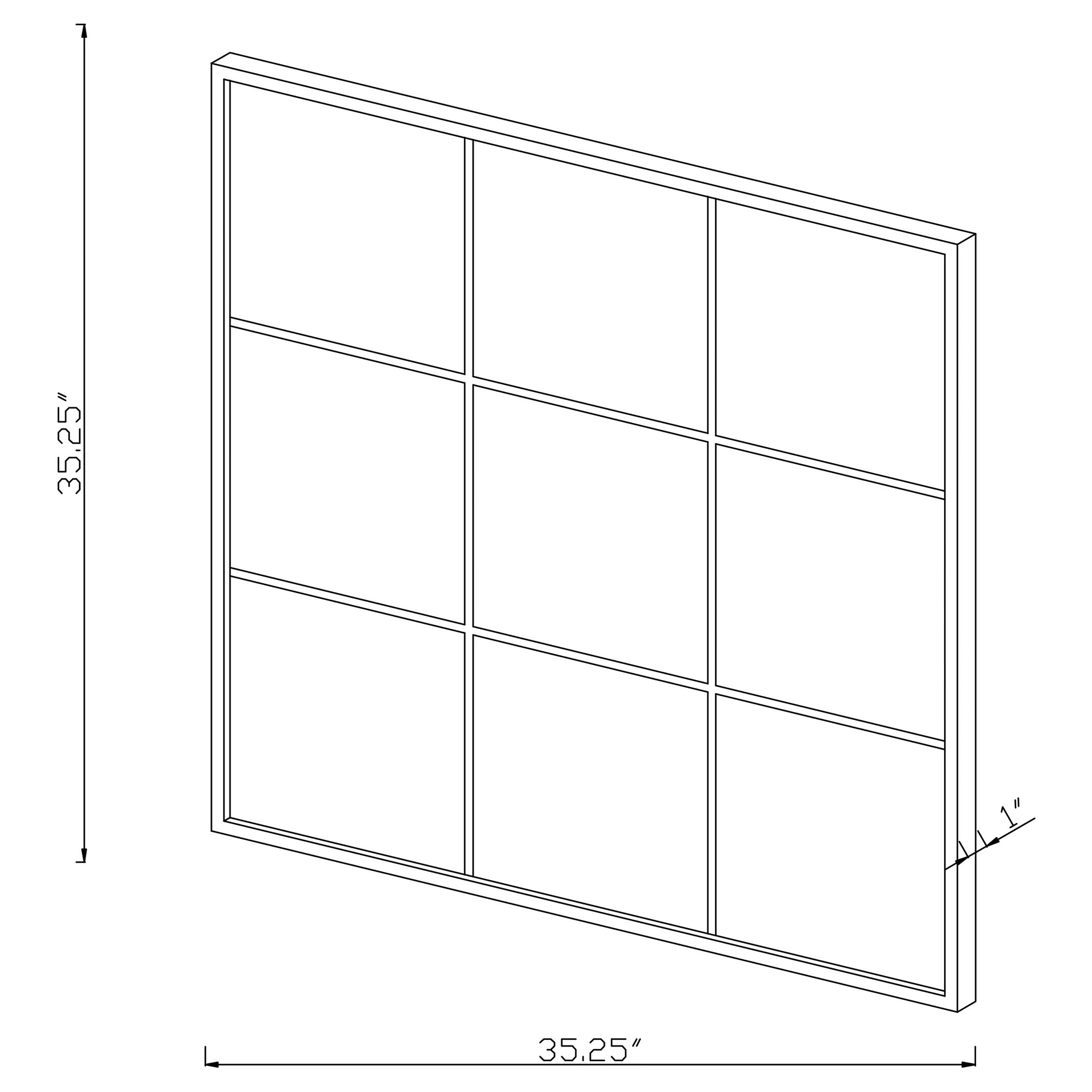 Coaster Quetzal Square Window Pane Wall Mirror Black Default Title