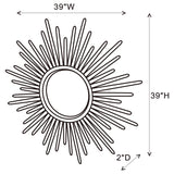 Coaster Beiwen Sunburst Wall Mirror Champagne and Silver Default Title