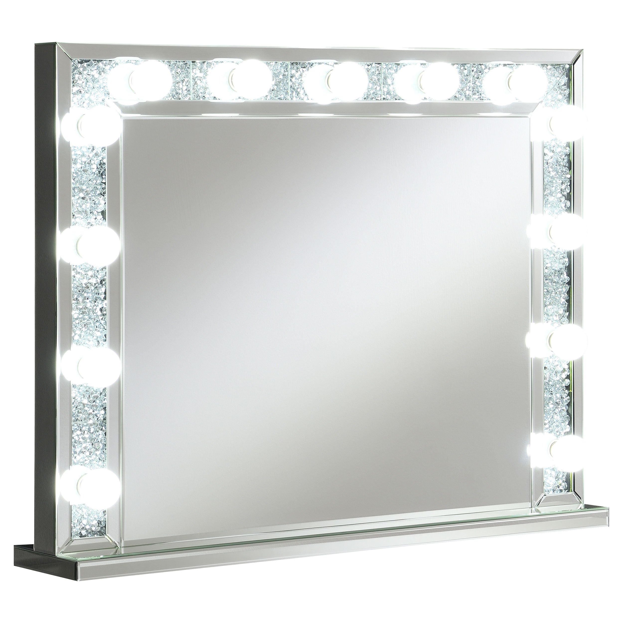 Coaster Wilmer Rectangular Table Mirror with Lighting Silver Default Title