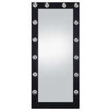 Coaster Zayan Full Length Floor Mirror With Lighting Black High Gloss Default Title